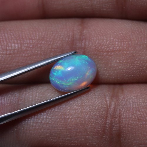 2,4 kt 11,5 x 8,5 mm Natürlicher AAA Auffällig Grün Feuer Äthiopischer Opal Oval Cabochon - Bild 10 von 11