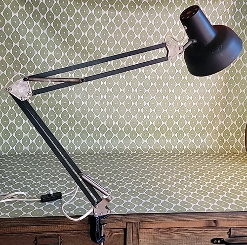 Vintage Retro Anglepoise Lampe Klemm Schreibtisch Tischleuchte schwarz