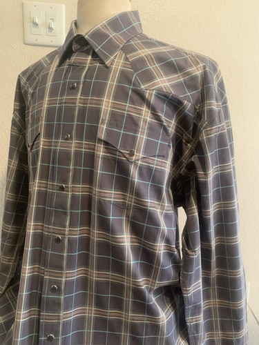 Camisa a presión XXL Stetson Pearl manga larga abotonada para hombre - Imagen 10 de 18
