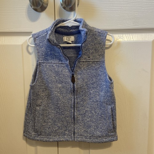 Crown & Ivy Kids Sweater Vest Size 5 Blue Soft Full Zip Sleeveless Jacket