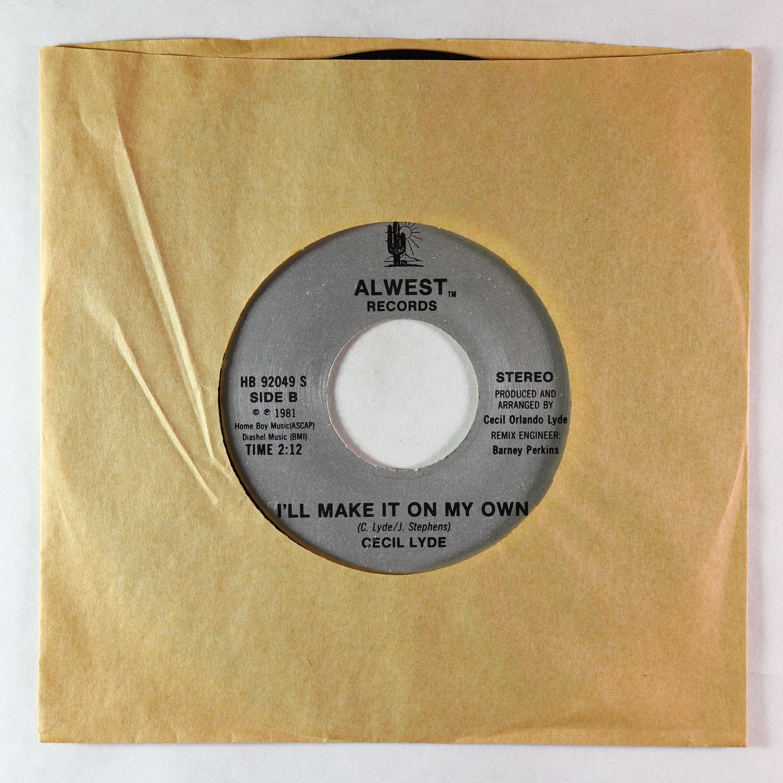 photo of Modern Soul Funk Boogie - Cecil Lyde - Ill Make It On My Own - Alwest Vg