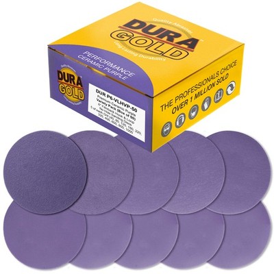 6'' Purple Ceramic Sanding Discs, 50 Disc Variety Pack - Hook & Loop Sandpaper