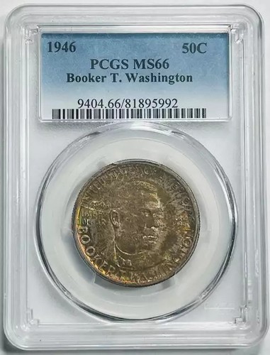 1946 P Classic Commemorative Booker T. Washington PCGS MS-66 Pretty Toning!