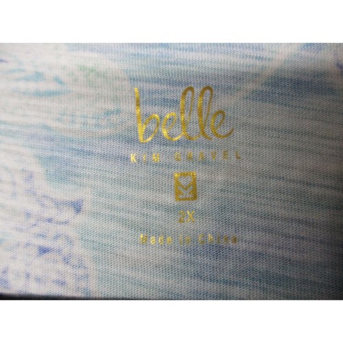 Belle By Kim Gravel Paisley Print Bohemian Chic Tie Front Blouse Womens Size S - Bild 3 von 8