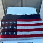 Woolrich American Flag Sherpa Lined Blanket USA Made 52"x64"