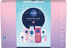 NIVEA Pamper Me with Care Gift Set (6 Products), Women'S Gift Set with Shower Ge