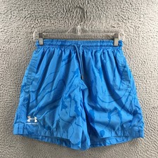 Under Armour Icon Volley Activewear Short Mens S Blue Mid Rise Drawstring Pocket