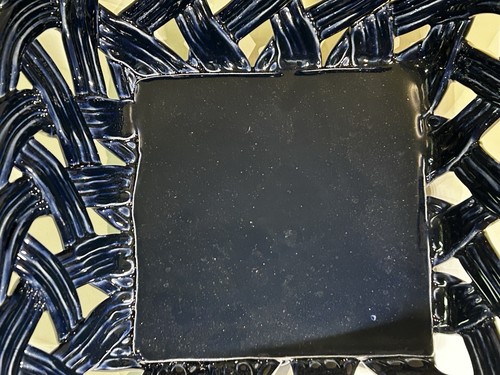 Vintage Woven Denmark Tools For Cooks Stoneware Bread Basket Cobalt 10x9x4.5 - Picture 6 of 12