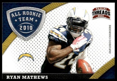 Ryan Mathews 2011 Panini Threads #8 2010 All Rookie Team San Diego Chargers