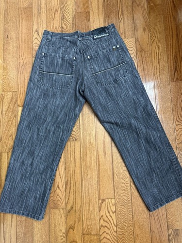 Southpole 4180 Black Denim Baggy Skater Y2k Wide Leg Mens Jeans 32x28 - Picture 2 of 11