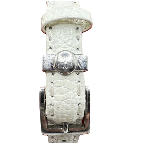 Stunning BCBG Watch White Skeleton Maxazria 6116 Women Rhinestones Automatic - Picture 6 of 9