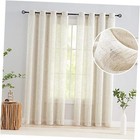 Semi Sheer Curtains for Living 52"W x 95"L (Pack of 2) Natural-grommet Top
