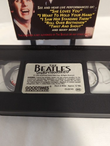 The Beatles Unauthorized - VHS - 1996 - TESTED - Picture 3 of 4