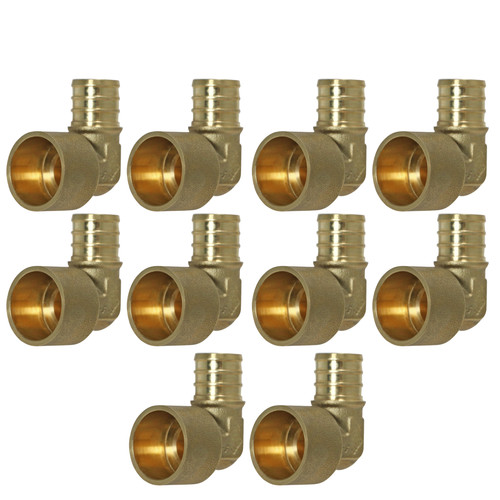 10 Pack XFITTING 3/4" Pex X 3/4" Female Sweat Elbow, 3/4 Pex Female Sweat Elbow