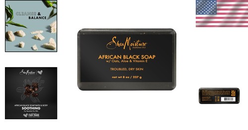 Moisturizing African Black Soap with Shea Butter - 8 oz - Unique Artisan Quality - Picture 2 of 10