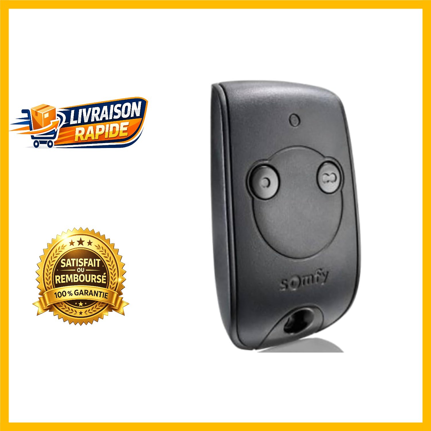 Télécommande Somfy Keytis RTS 1841026 noire pour ouvrir votre garage depuis la voiture