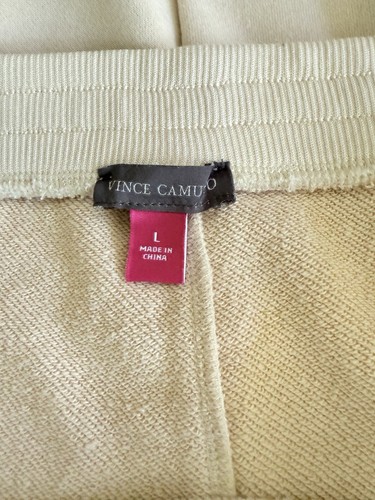 NWT Vince Camuto New Romantic Feather Trim Beige Midi Straight Skirt Size L - Picture 7 of 10