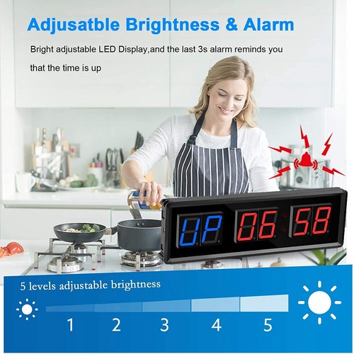 Gym Timer, LED Intervall Timer Digital Countdown Wanduhr Fitness Timer, 1,59672 - Bild 5 von 7