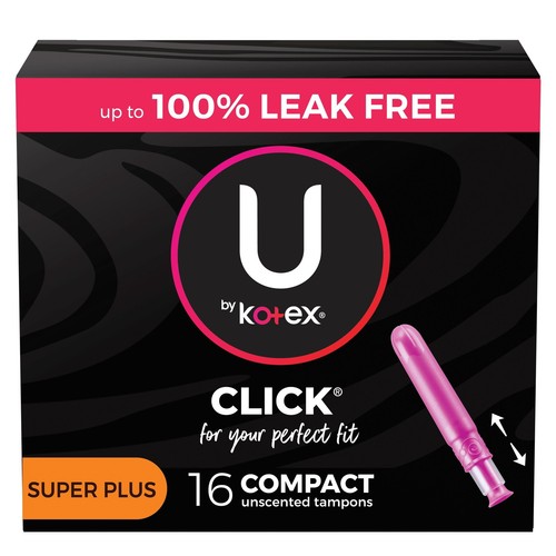 U by Kotex Click Compact Tampons Super Plus Saugfähigkeit Komfort 16ct 2er Pack