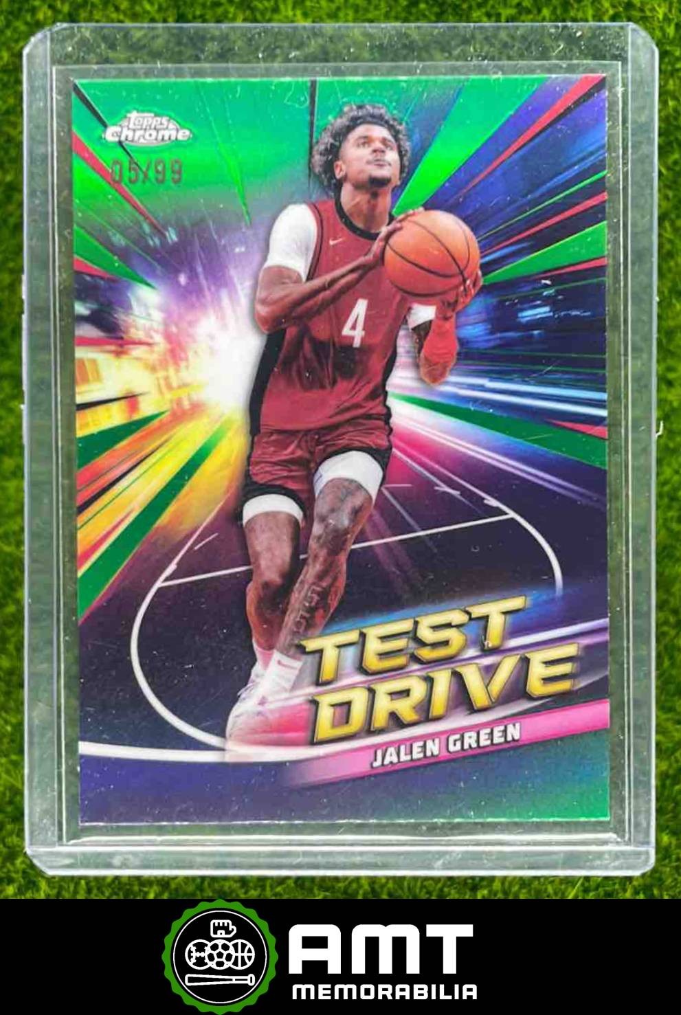 2024-25 Topps Chrome Jalen Green Test Drive Green 5/99 Houston Rockets