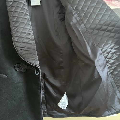 Nuevo con etiquetas Abrigo Lauren Ralph Lauren Etiqueta Negra Acolchado Borde Satinado Mezcla Lana Talla 0 - Imagen 11 de 16
