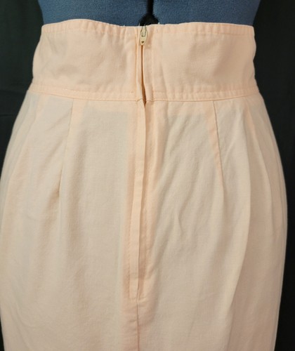 Vintage AJ Brandon Peach Pencil Skirt with Wide Waistband & Back Zipper Size S? - Picture 9 of 14
