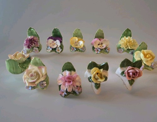 China de hueso de puerto de carbón. 11 servilleteros vintage - Imagen 1 de 6