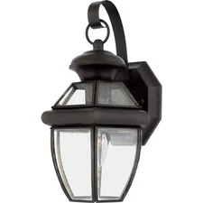 Newbury - 1 Light Small Wall Lantern - 11.5 Inches high-Medici Bronze Finish