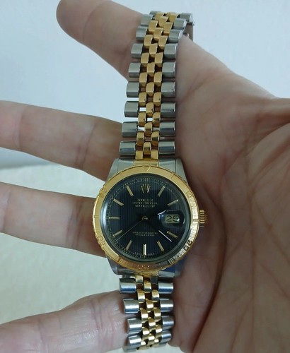 Rolex Datejust Thunderbird 16263 36mm Black Dial 18K Yellow Gold Stainless Steel - Picture 6 of 12