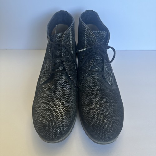 Wolky Boots Damen Größe EU 42 Schwarz Schimmer Schnürstiefelette Blockabsatz Booties - Bild 6 von 14