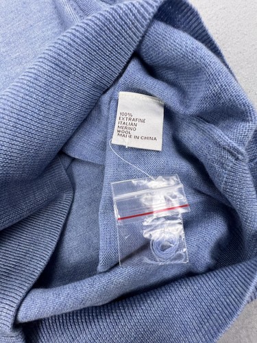 Peter Millar Pullover Weste Herren Large blau Merinowolle Quarter Zip Golfpullover - Bild 7 von 11