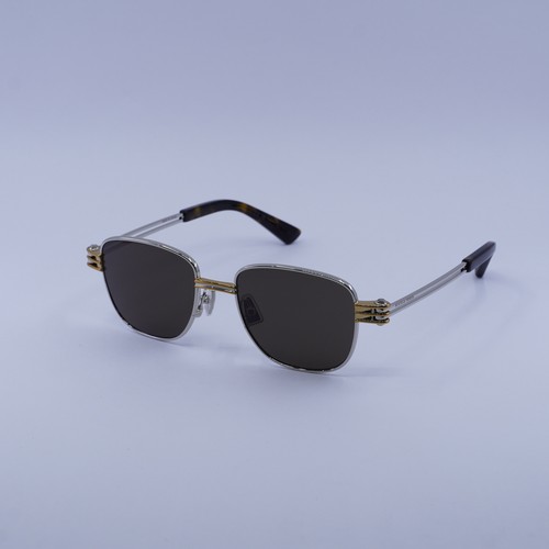 Bottega Veneta BV1380S 001 Silver/Brown 51-18-150 Sunglasses New Authentic - Picture 3 of 7