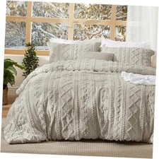 Tufted Boho Comforter Set Size - Linen Boho Bed Set, King 08 - Linen - Elegant