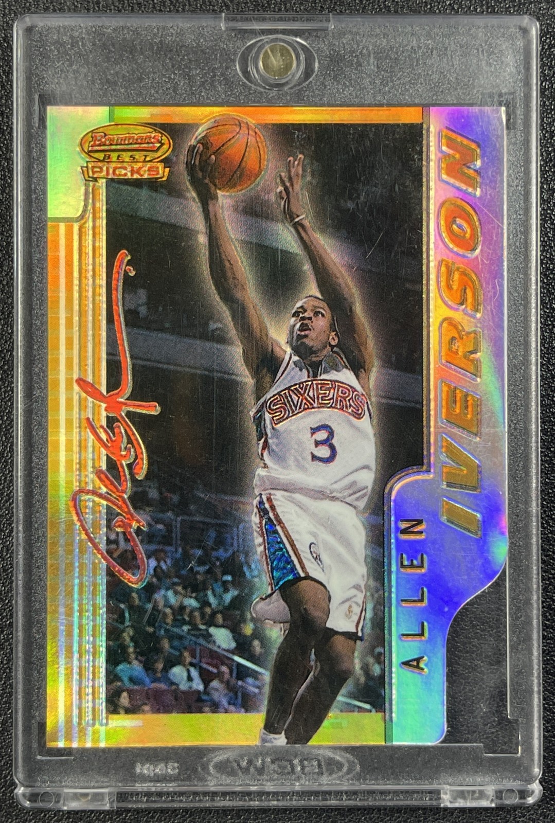 ALLEN IVERSON 1996-97 BOWMAN 'S BEST #BP9 ROOKIE PICKS REFRACTOR RC 76ERS