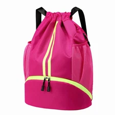 Hoedia Sports Drawstring Backpack - String Swim Gym Bag with Shoes Compartmen...