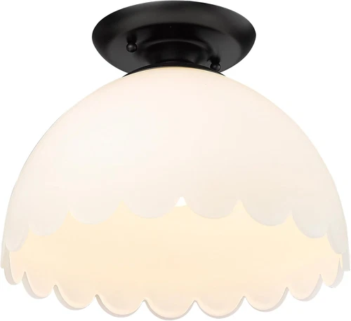 Dorinda 1-Light Semi-Flush Mount in Brushed Champagne Bronze - 12.25" Wide - Picture 4 of 9