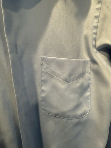 Geoffrey Beene Button Up Dress Shirt Men's M 14 1/2 32 Light Blue Satin Pocket - Picture 6 of 7