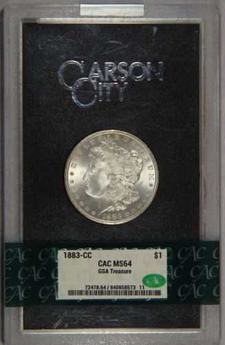 1883-CC Carson City Morgan Silver Dollar CAC MS64 GSA Treasure $1