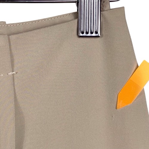 PRADA Women's Mid Rise Wide Leg Trousers Pants US Size 4 Inseam 32.5" Cream Tan - Picture 7 of 17