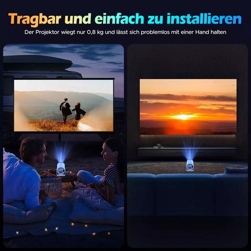2025 NEU Beamer Projektor 4K UHD WiFi Bluetooth Android TV Heimkino Mini Tragbar - Picture 7 of 11