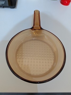 Vintage Vision Corning Ware Bernstein 7'' Glas Pfanne Bratpfanne Waffelboden Frankreich