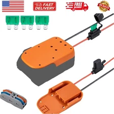 Power Wheel Adapter Compatible for Ridgid 18V li-ion Battery with Fuse & Wire...