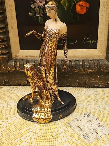 Franklin Mint House of Erte Art Deco Figurine - OCELOT, Limited Edition, 9" TALL - Picture 20 of 24