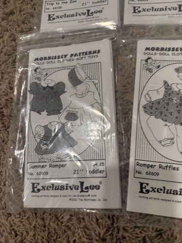 Lot of 16 Morrissey Co PATTERNS EXCLUSIVE LEE 21" DOLL CLOTHES NEW - Picture 17 of 17