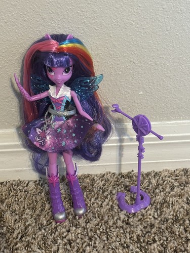 HASBRO MY LITTLE PONY EQUESTRIA NIÑAS ARCO IRIS ROCAS CANTANDO BRILLO CREPUSCULAR - Imagen 1 de 2