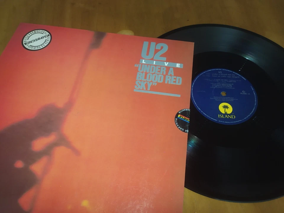U2 Live Under A Blood Red Sky ULTRA RARE  PROMO STICKER vinyl Lp Venezuela 1990 - Image 2 of 4