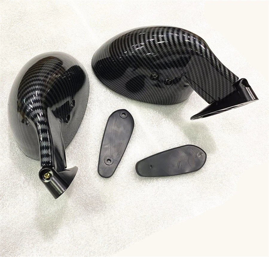 2Pcs Universal Car Rear View Side Mirrors Carbon Fiber Look Front Left+Right USA Foto 3 de 4