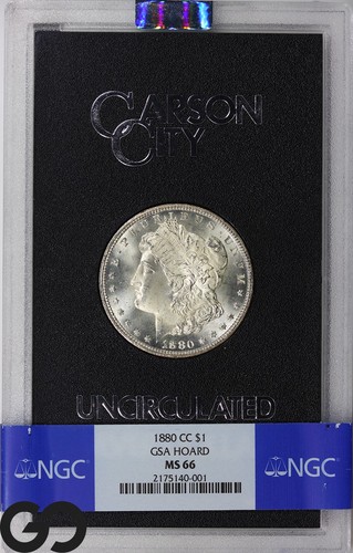 1880-CC Morgan Silver Dollar Coin, GSA HOARD, NGC MS-66 ** Not Many Nicer!
