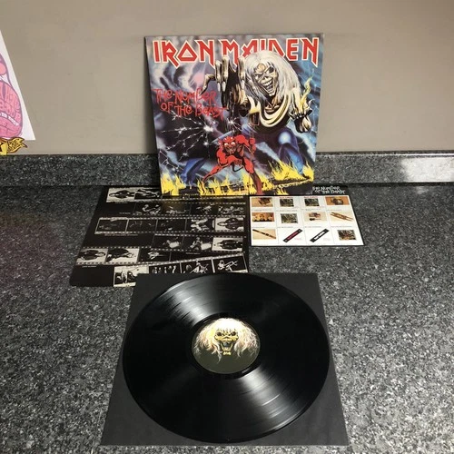 LP VINYL IRON MAIDEN THE NUMBER OF THE BEAST EMC 3400 UK 1ST PRESS 1982 NM-/NM-