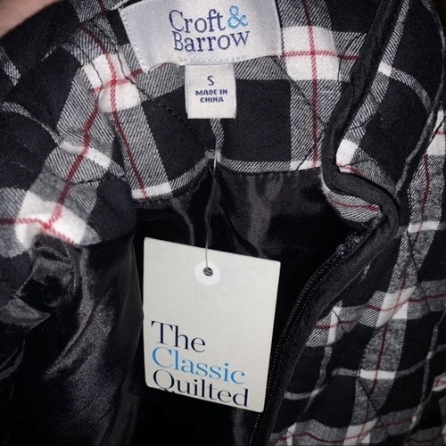 Chaleco acolchado Croft & Barrow negro blanco rojo - Nuevo con etiquetas - Talla pequeña - Imagen 5 de 7